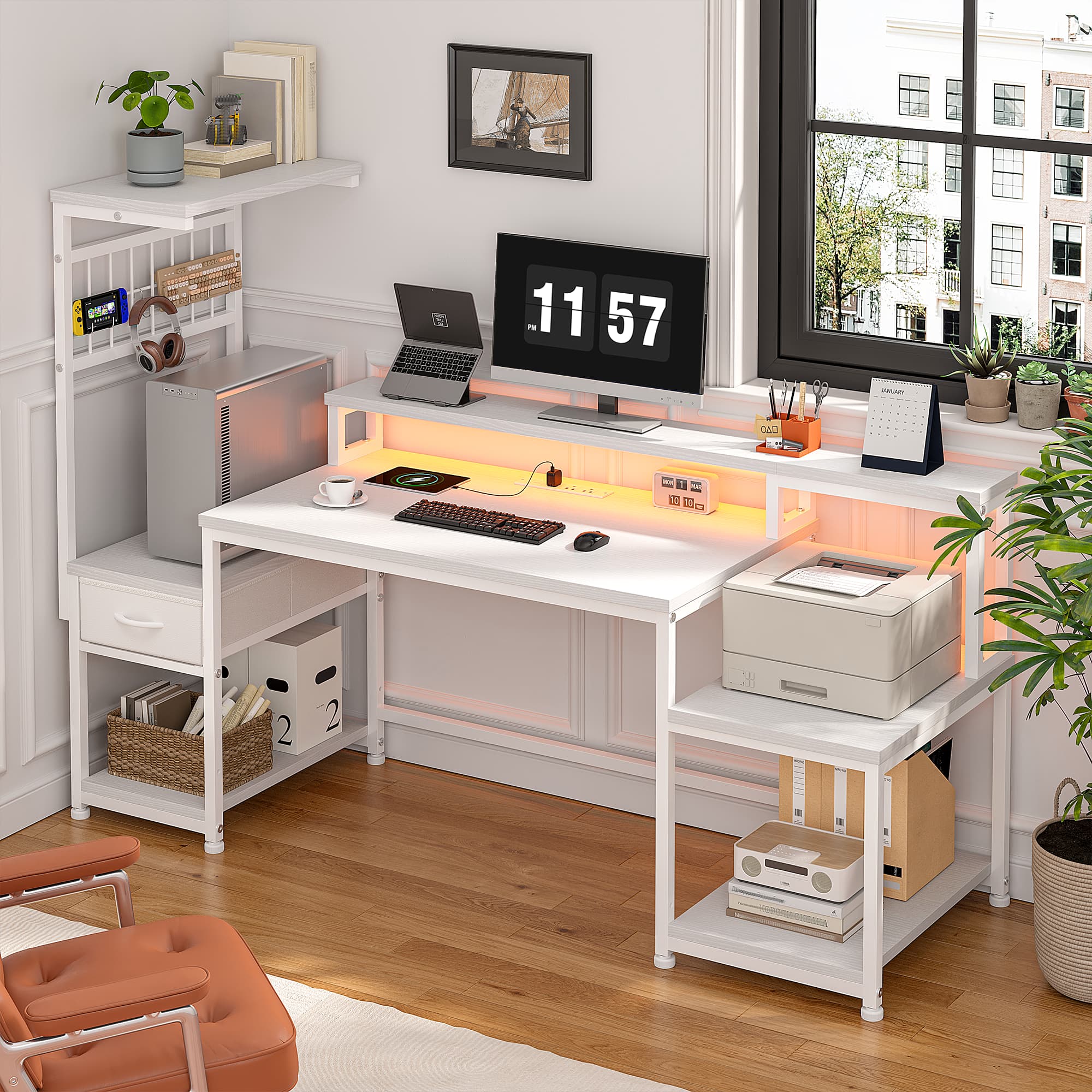 Office Furniture Outlet - EnHomee 55“ Meja Komputer Gaming LED