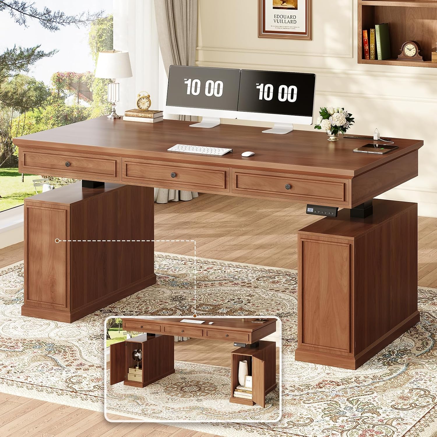 Office Furniture Outlet - Meja Kerja Elektrik Model Farmhouse 55,1