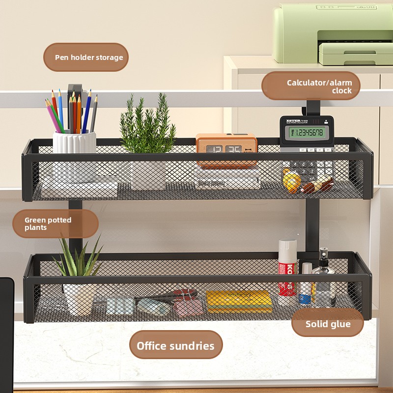 Work Office Furniture - Rak penyimpanan desktop workstation, keranjang meja