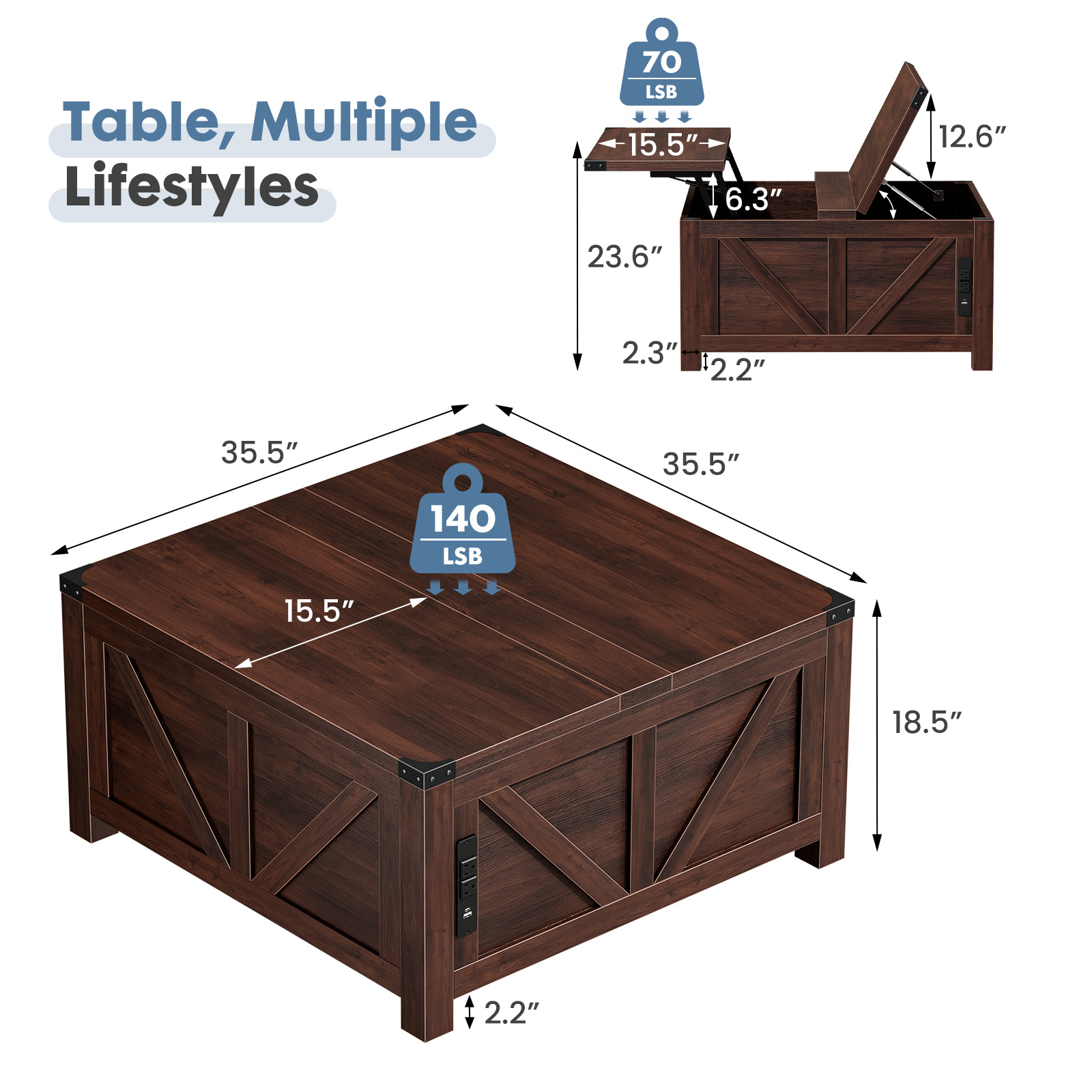 Meja Kopi JHK 35.6IN dengan Ba - Office Furniture Outlet ulasan dan harga