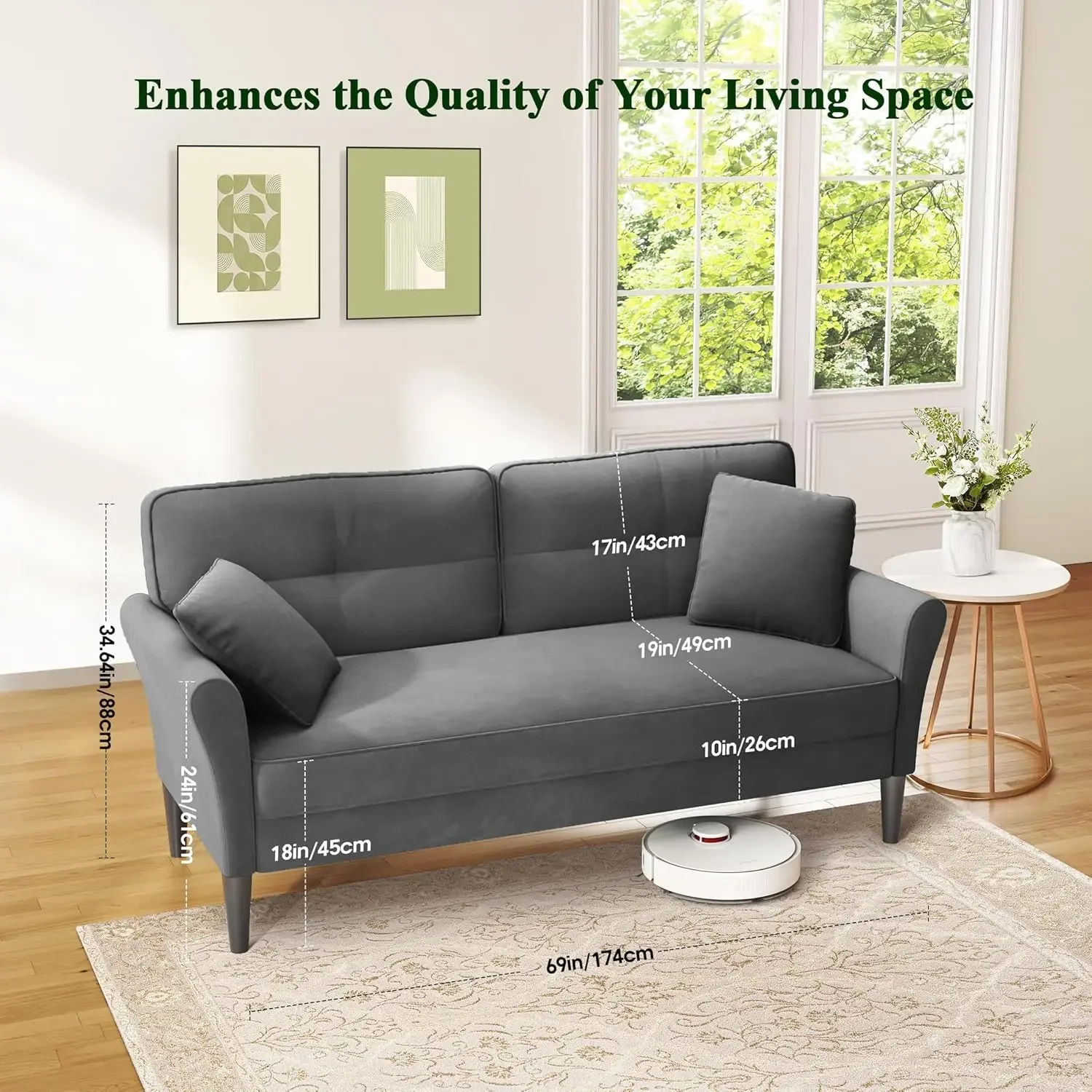 Sofa Loveseat 69 inci, Sofa Ke - Office Furniture For Small Spaces ulasan dan harga