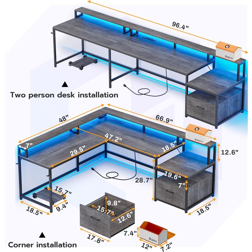 Meja Berbentuk L, Meja Kantor  - Office Furniture Outlet ulasan dan harga